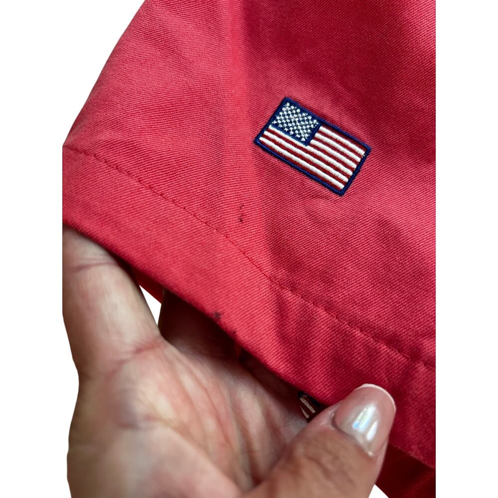 Castaway Nantucket Island Flag Embroidered Shorts Men’s 46 Red Pink Cotton USA - Picture 3 of 10